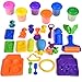 Sand with Molds and Tools Kit Educational Toy DIY kids Back to School Gift 24pcs | Multiple Color (6) Molding Sand Included