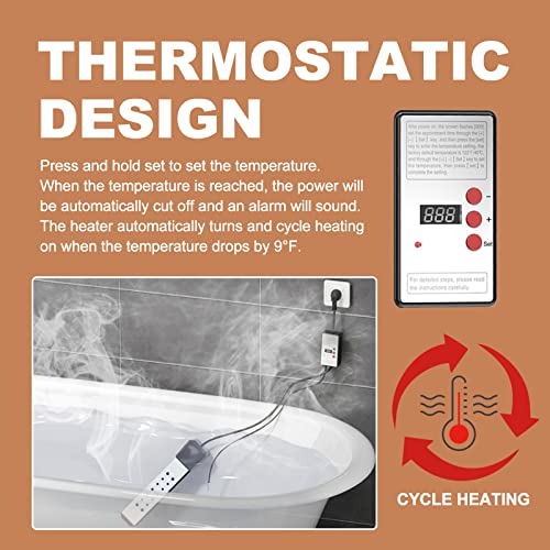 MUFUN Immersion Water Heater, Portable Pool Heater with Thermostat and