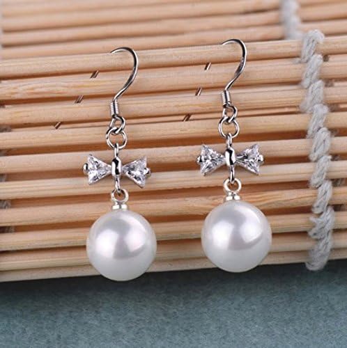 Bowknot Shell Pearl Sterling Silver Leverback Earrings