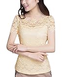 ZANZEA Women Sexy Lace Chiffon Short Sleeve Flowers Blouse Tops