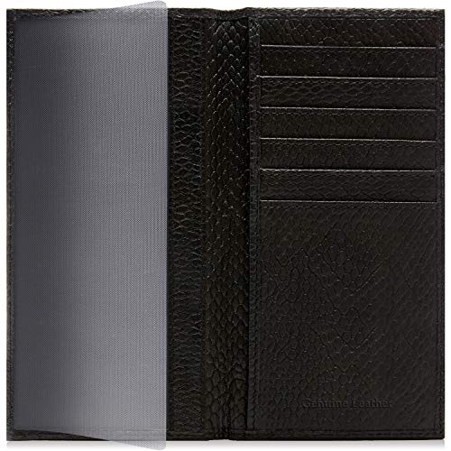 Genuine Leather Checkbook Cover For Women & Men - Checkbook Holder Check Book Covers For Duplicate Checks Card Wallet RFID