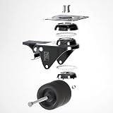 DSL Daily Supply Ltd Caster Wheels Set of 4 50mm Heavy Duty TPR Silent view 2