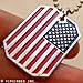 USA FLAG PENDANT AMERICAN OLD GLORY STARS STRIPES DOG TAG BALL CHAIN NECKLACE US