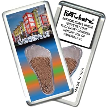 Gainesville, FL FootWhere Souvenir Fridge Magnet. Made in USA (GNV203 - Housing)