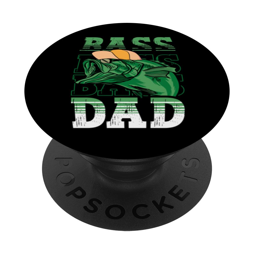 Bass Dad Father's Day Fishing Lover Gift Angling Fisherman PopSockets Swappable PopGrip