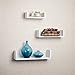 Danya B. Contemporary Laminated MDF Floating U Wall Decor Shelves, Bathroom or Living Room Wall Decor, (3 Shelf Pack) (White)