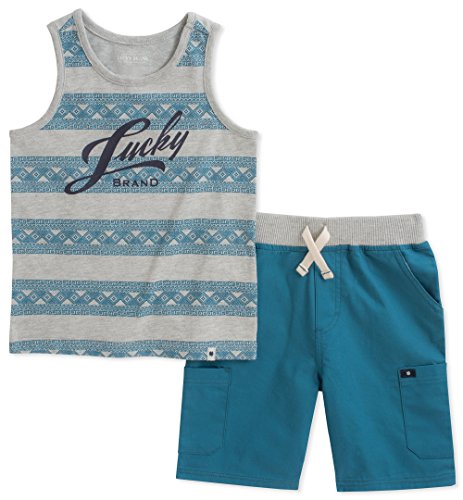 image for Lucky Brand Baby Boys Tank Top Shorts Set, Aqua, 18M, baby-boys