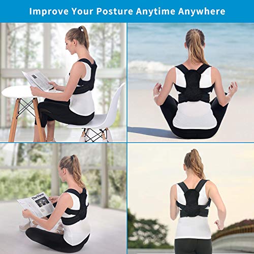 Anoopsyche Posture Corrector for Women and Men Upper Back Brace and Provide Clavicle Support for Thoracic Kyphosis and Shoulder Neck Pain Relief (Medium 27.6-39.4 inch) - Thumbnail 3