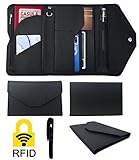 Womens RFID Blocking Wallet, Multi-purpose RFID Blocking Passport Wallet