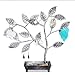 Flexzion Jewelry Display Tree Stand, Earring Necklace Holder Rack Organizer Tower Table Top Decor - Ideal for Bangles Pendants Anklet (Silver)
