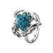 Fly-love® 20pcs Kids Crystal Silver Plated Children Girls Rings Adjustable Jewelry