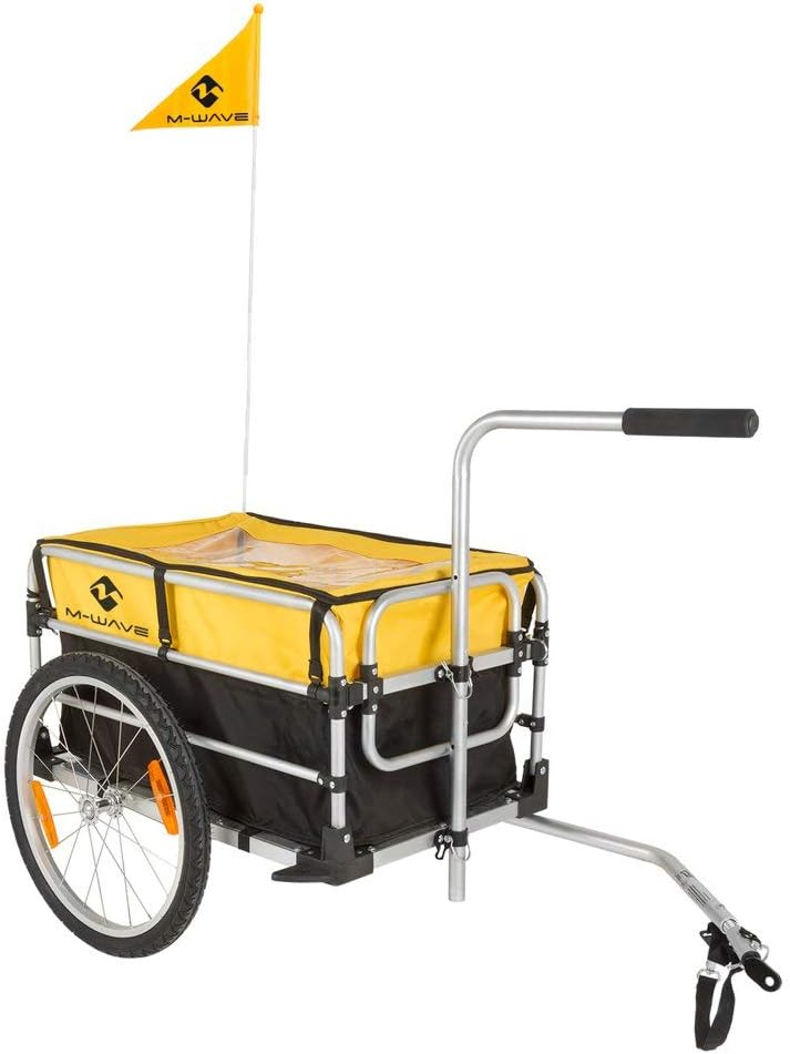 M-Wave Unisex Adult FOLD 2 IN 1 Foldable Luggage Trailer Bicycle - Silver, N/A, standard size