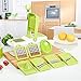 Vegetable Slicer - INOFIA Food Slicer, 10 in 1 King Mandolin Chopper, Cutter, Cheese Grater Compact and Heavy-Duty Spiral Vegetable Slicer with Stainless Steel Blades - Includes 7 Different Inserts