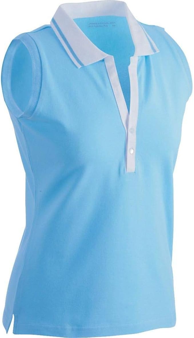white sleeveless polo shirt for ladies