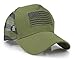 USA American Flag Embroidered Stars and Stripes Tactical Mesh Trucker Baseball Snapback Cap Hat (Army Green)