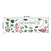 AWAKINK Pink Flamingos Green Plants Leaves Pastoral Style Wall Stickers Wall Decal Vinyl Removable Art Wall Decals for Bedroom Living Room Nursery Room Children's Bedroom