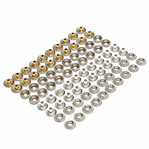 SummerHome 80Pcs Marine Grade Metal Fastener Snap Set Snap Stud Cap Socket Set