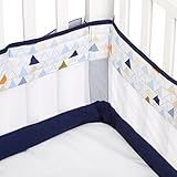 Just Born Adventure Fresh Air Crib Liner, Navy/Orange