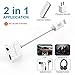 iPhone 7/ 8/ X Adapter and Splitter, Earldom 2 in 1 Earphone Adapter, Lightning to 3.5 mm Headphone Jack Audio Adapter for iPhone X 8 7 plus, SUPPORT iOS 10.3 & iOS 11 (NO Calling Function)