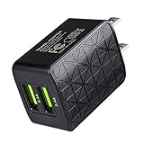 Manyi Dual USB Charge Plug, 2.4Amp/5V Travel Wall Charger 2 Port for iPhone 7 / 6s / Plus, iPad Air 2 / mini 3, Galaxy S Series, Note Series, LG, Nexus, HTC and More - Black