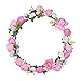 Valdler Jasmine Wreath Flower Crown Garland Halo for Wedding Festivals for Wedding Festivals (Pink)