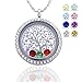 Family Tree Life Floating Living Memory Locket Pendant Necklace Birthstone, All Charms Included