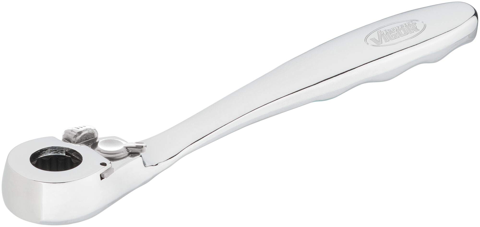 Vigor V5202-1 Actuating Tools for Super Flat Socket Inserts with Adaptor as 6.3 mm (1/4 Inch) Reversible Ratchet Silver
