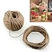 SOLEDI Natural Jute Twine String Rope Soft Floral Craft Wedding Gift Tags Wrap Decor Decoration Ornament DIY Handmade Retro Decor Photo Wall Lamp (1 Pcs X 328 Feet)