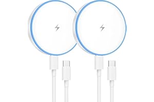 2 Pack 15W Magnetic Wireless Charger Fast Charging Pad with 3fT Cable Compatible for Phone 16/15/14/13/12 & AirPods 3/2/Pro