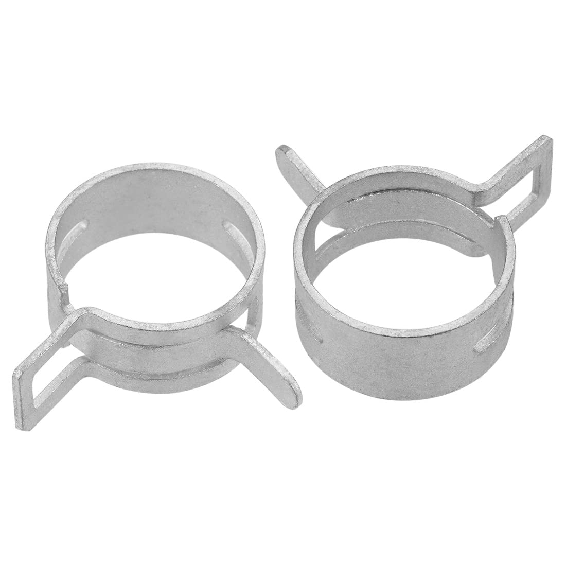 uxcell Spring Band Type Clamp 23mm Inner Dia Fit 24.5-26.5mm OD Hose Fuel Line Silicone Tube Clips Clamp Silver Manganese Steel 10Pcs