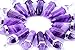 Amethyst 15pcs Natural Stone Gemstone Bullet Shape Hexagonal Healing Pointed Chakra Beads Crystal Quartz Stone Pendants for Necklace Jewelry Making (Amethyst)