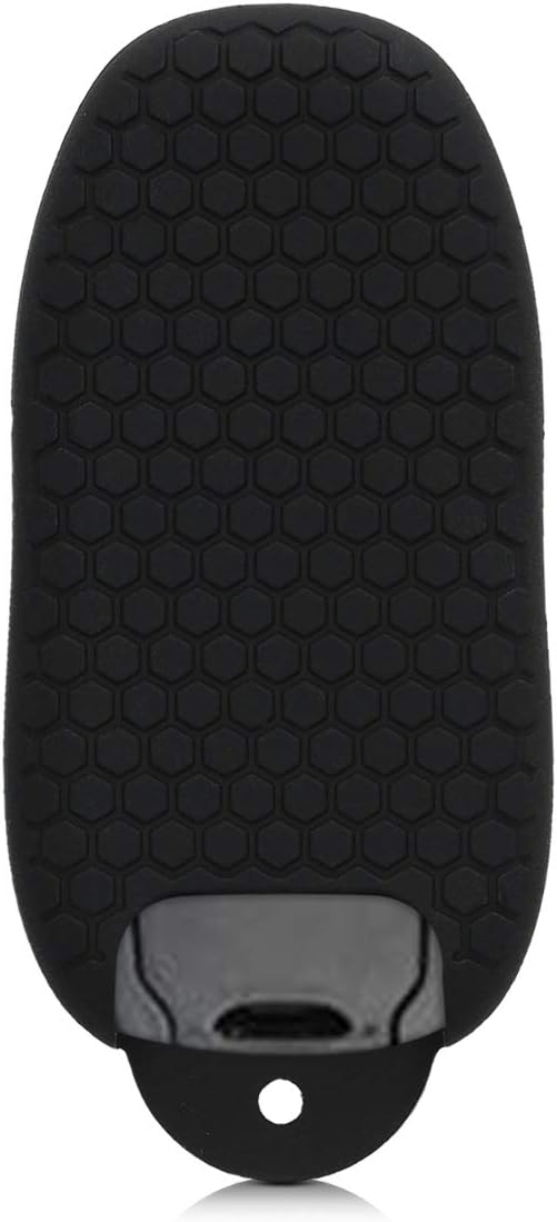 kwmobile Key Cover Compatible with Tesla Model S Car Key - Soft Silicone Car Key Fob Holder Protector Case - Black/Red - Image 5