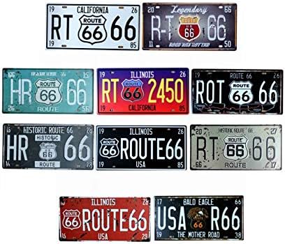 YZFQ CALIFORNIA ROUTE 66 license plate Metal Painting Vintage Tin Signs Wall Coffee Bar Home Art Decoration 30X15CM AE-2-16