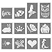 BMC Cute Nature Party Fun Temporary Fashionable Glitter Tattoo Body Art Design Stencils Kit
