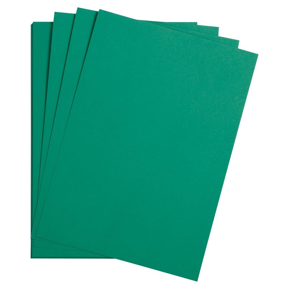 Clairefontaine - Ref 975351C - Maya Smooth Coloured Drawing Card (Pack of 25 Sheets) - 185gsm - A3 (42 x 29.7cm) - Dark Green Colour - Deep Dyed, Acid Free, pH Neutral