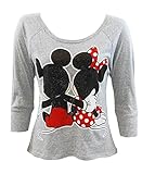Disney Mickey and Minnie Cuddle Grey Knit Jersey Sizes S-XL