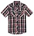 Gioberti Men's Short Sleeve Plaid Western Shirt W/Pearl Snap Buttons