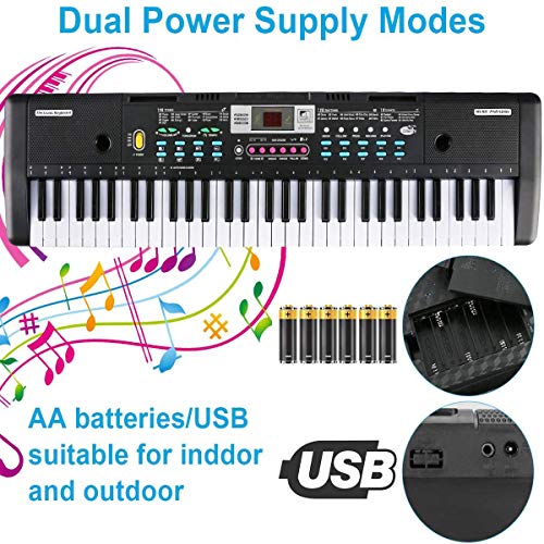 TOYSBBS-Kids-Piano-Keyboard-61-Keys-Electronic-Piano-Keyboard-for-Kids-Multifunction-Portable-Music-Instrument-Birthday-Xmas-Gifts-for-Kids-Toys-for-3-4-5-6-7-Years-Old-Girls-Boys