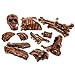 Halloween Haunters 20 Piece Bag of Plastic Life Size Burnt Rotten Flesh Mummy Skeleton Skull Bones Prop Decoration - Scary Graveyard Human Realistic Corpse Body Parts Set - Hands, Feet, Arms, Legs