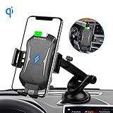 Auto Clamping Wireless Car Charger, 10W/7.5W Qi Fast Charging Car Mount,Windshield & Dashboard Air Vent Phone Holder Compatible with iPhone Xs/Xs/Max/XR/X/8/8Plus,Samsung S10+/ S10/ S9+/S9/S8/S7&More