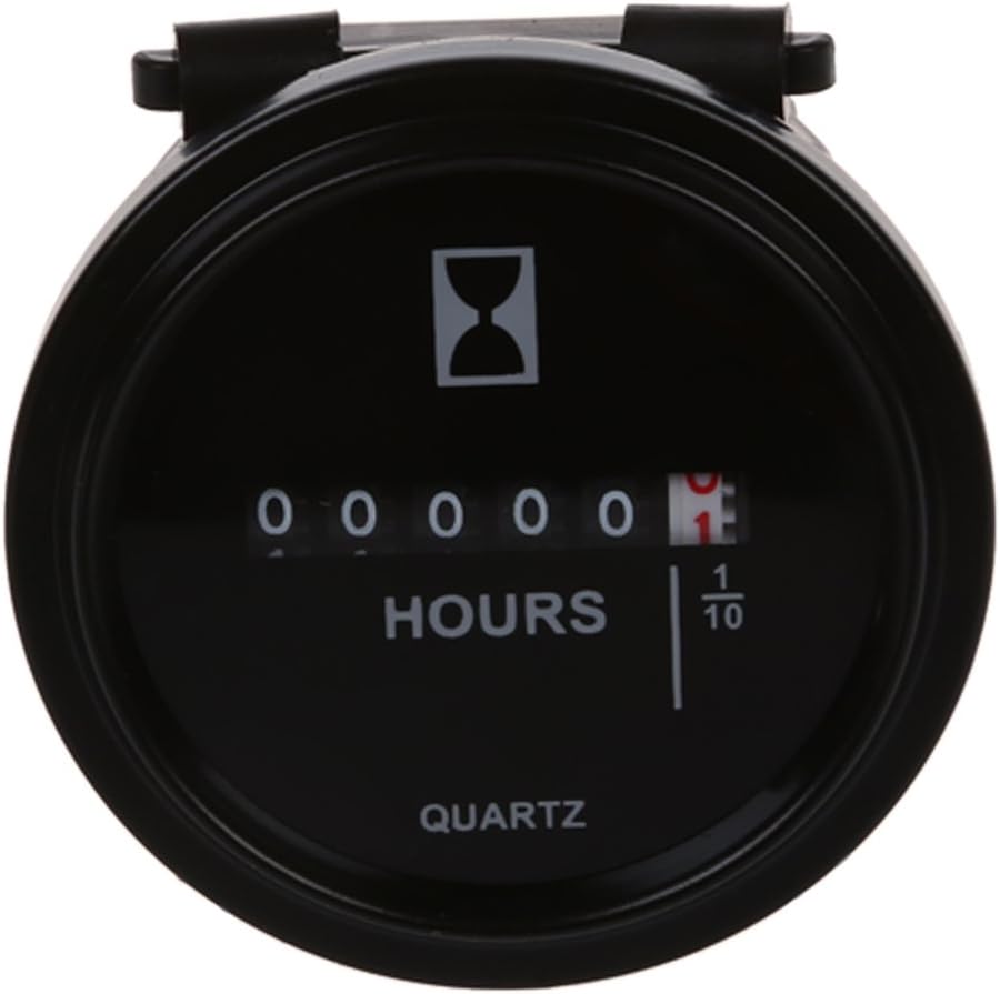 SODIAL(R) 6V80V DC / AC Round Quartz Hour Meter Gauge for Boat Car