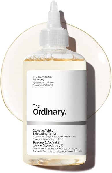 The Ordinary Glycolic Acid 7% Exfoliating Toner, Brightening and Smoothing Daily Toner for More Even-Looking Skin Tone
