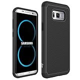 Galaxy S8 Plus Case, Laxier Lightweight Slim Thin Soft Silicone + Hard PC Plastic Dual Layer Rubber Bumper Protective Phone Cover (just for Samsung S8+, not fit S 8)(black)