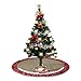 D-FantiX Christmas Decorations, 48-Inch Large Santa Christmas Tree Skirt with Red Floral Rim