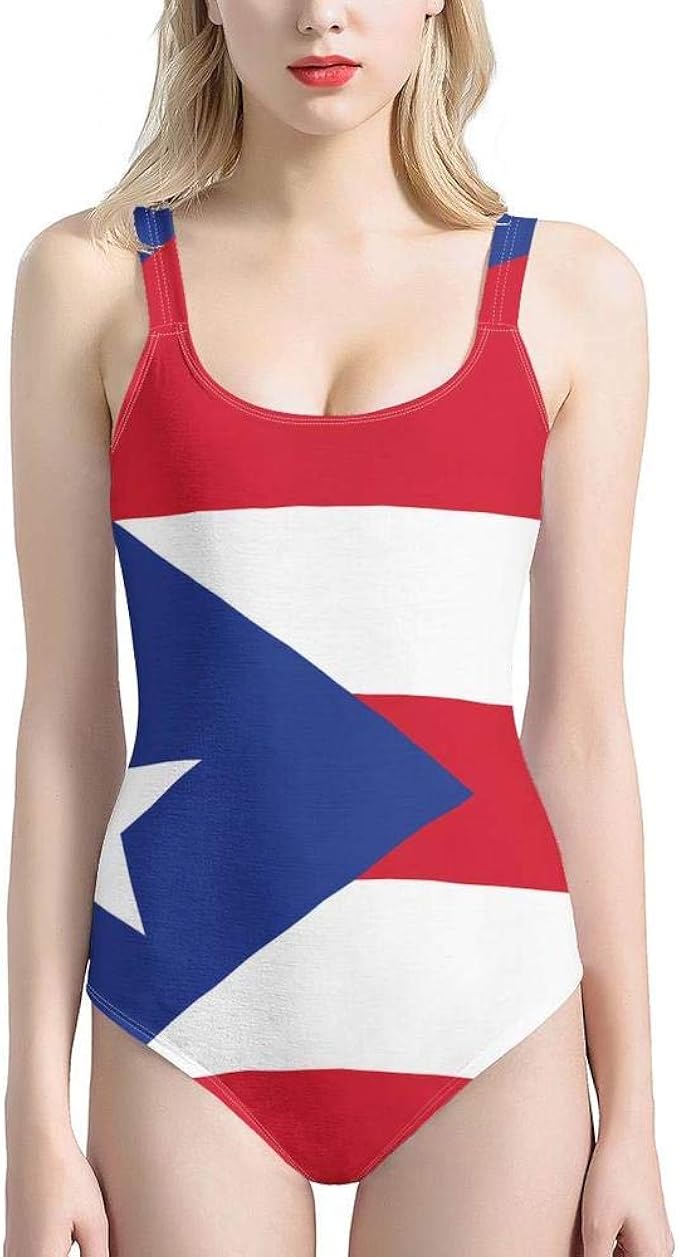 Prelerdiy Puerto Rico Flag One Piece Swimsuit High Cut Low Back Women S Retro 80s 90s U Neck Tankini Set At Amazon Women S Clothing Store