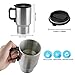Heated Travel Mug for Vehicle, Ixaer Auto Coffee Thermos Travel Car Charger Coffee Mug Car Heated Cup Vacuum Insulated Stainless Steel Cups for Heating Water with Airtight Lid Auto Charger 12V Coffee