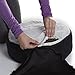 Gaiam Zafu Yoga Meditation Cushion - Ergonomic Buckwheat Hull Floor Pillow for Posture Support, Tailored Comfort with Adjustable Filling, Carry Handle, Versatile for Pilates and Relaxation - Black