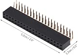 Walfront 3pcs 2.54mm 2x20 Pin Female Header Dual Row Right Angle Connector PCB view 2