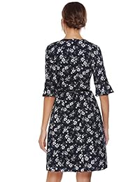 EASTHER Vestido estampado floral para mujer Manga corta Cuello redondo Verano Casual Vestido acampanado