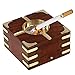 Large Decorative Wooden Ashtray with Cigarette Storage Case Box
